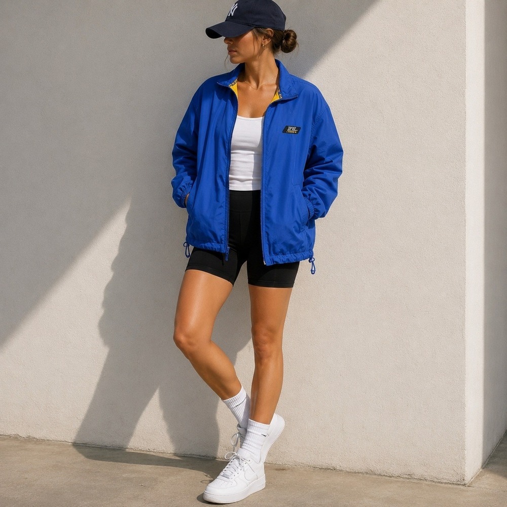 Vtg Lauren Ralph Lauren Blue TRL Zip Up Windbreaker Jacket Womens Medium